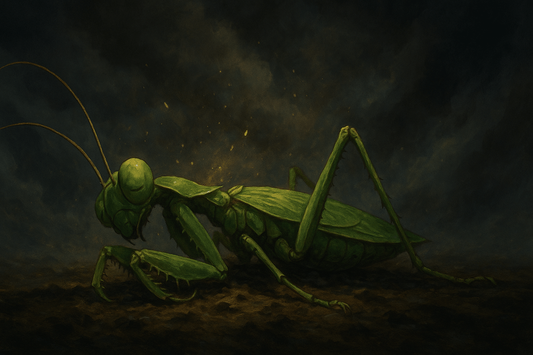 죽어 있는 사마귀의 상징적인 장면