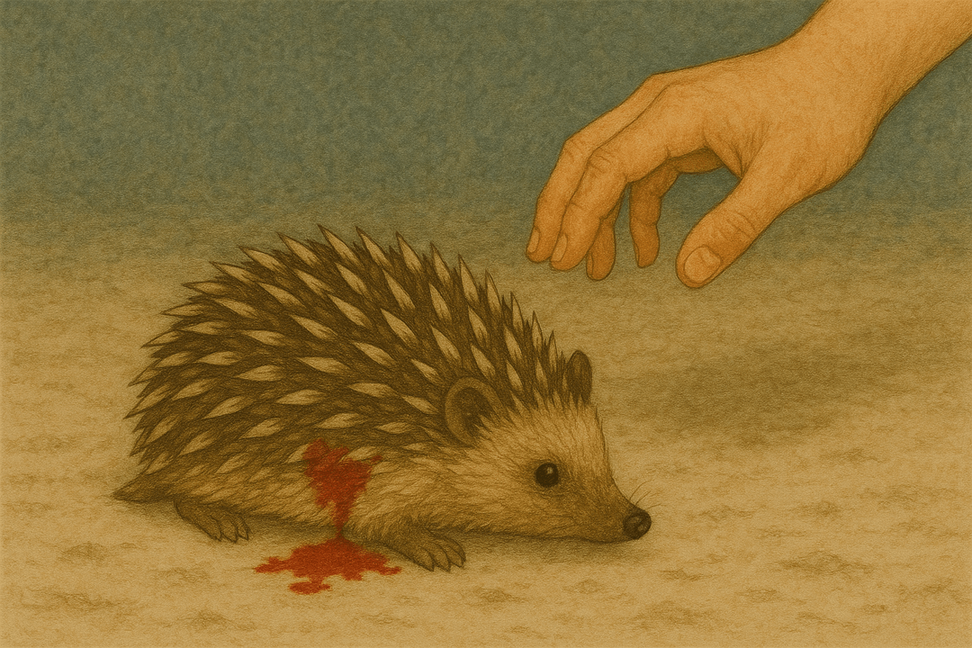 상처 입은 고슴도치를 상징적으로 표현한 꿈의 장면