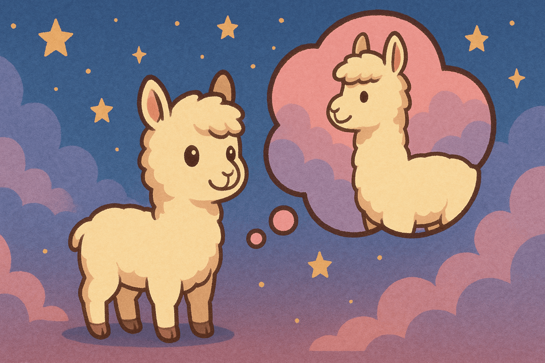 부드럽고 순한 눈빛의 새끼 알파카(크리아)를 어루만지는 상징적 장면