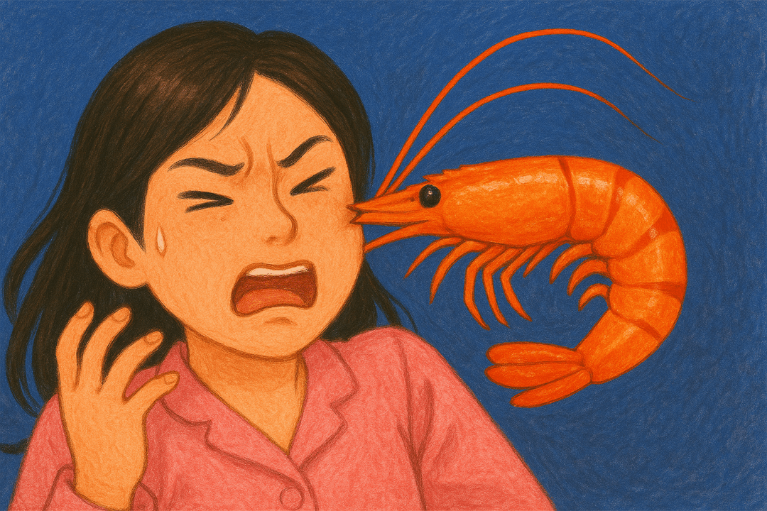 꿈속에서 새우에게 물리는 상징적인 장면