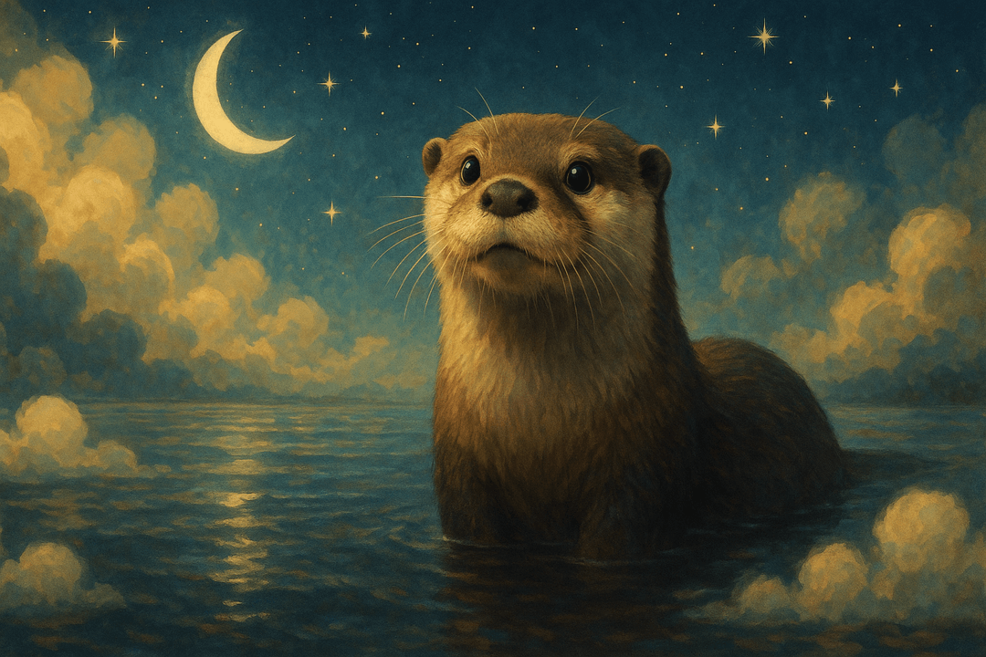 맑은 물속에서 평온하게 유영하는 수달의 상징적인 모습