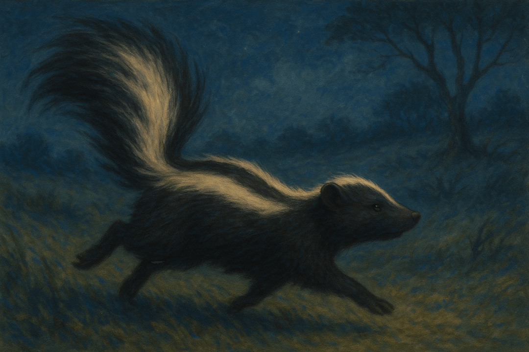 스컹크가 멀리 도망가는 상징적인 꿈 장면