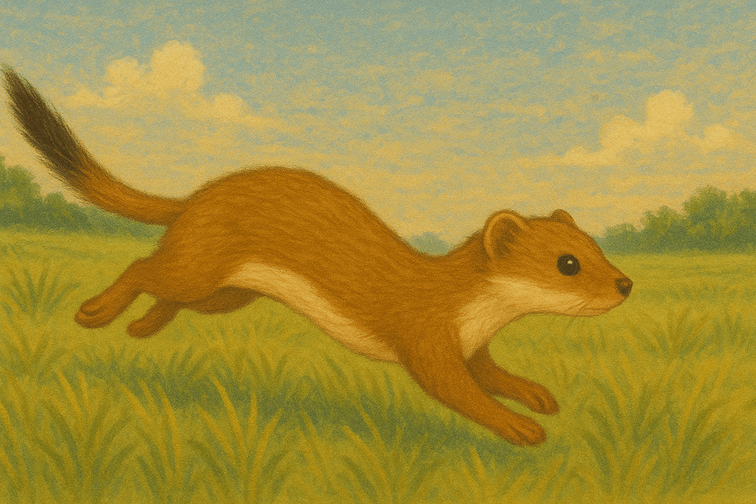 도망가는 족제비를 바라보는 상징적인 꿈의 장면